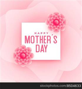 happy mother’s day pink flower card design