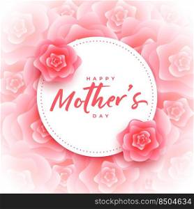 happy mother’s day rose flower decorative card design