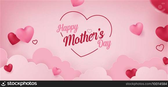 Happy Mother s Day Vector Banner Concept Background Illustration