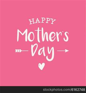 Happy mothers day card, pink background. Editable logo vector design.