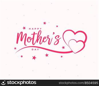 happy mothers day celebration hearts card design