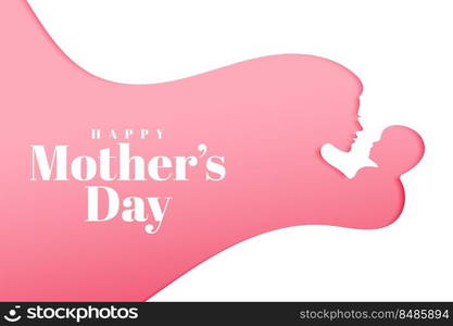 happy mothers day creative design with mom and child greeting