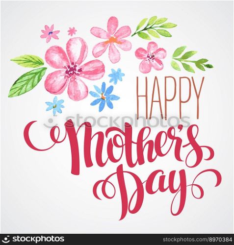 Happy mothers day hand-drawn card vector image