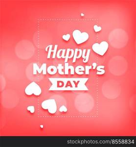 happy mothers day hearts and bokeh background