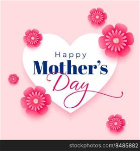 happy mothers day hearts and flowers lovely greeting design