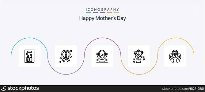 Happy Mothers Day Line 5 Icon Pack Including . flower . quality. bouquet . interior