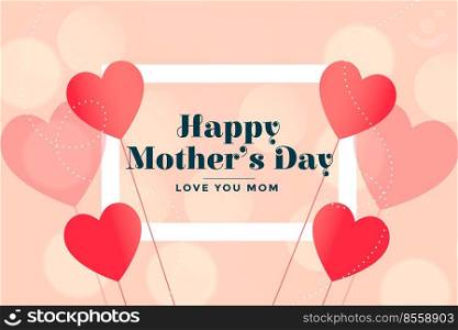 happy mothers day lovely hearts card wishes background