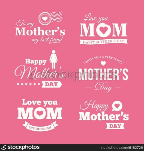 Happy mothers day. Set of badges, logo, labels, signs and symbols