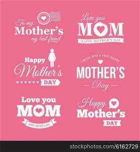 Happy mothers day. Set of badges, logo, labels, signs and symbols