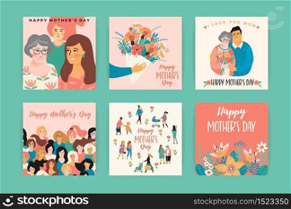 Happy Mothers Day. Vector templates. Design element for card, poster, banner, and other use. Happy Mothers Day. Vector templates.