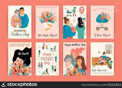 Happy Mothers Day. Vector templates. Design element for card, poster, banner, and other use. Happy Mothers Day. Vector templates.