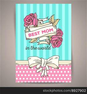 Happy mothers day vintage card vector image