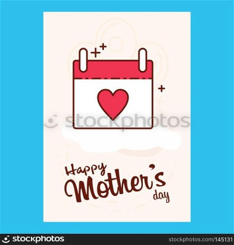 Happy Mothers’s Day Typographical Design Card With Red Background. For web design and application interface, also useful for infographics. Vector illustration.