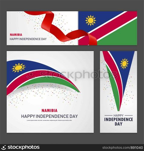 Happy Namibia independence day Banner and Background Set