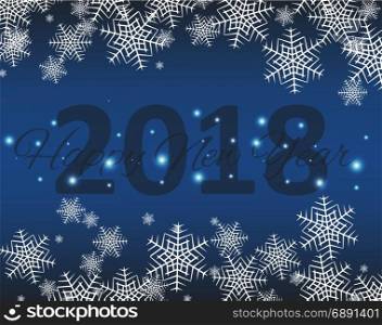 Happy New 2018 Year. Seasons Greetings. Snowflakes ans Light Garlands. Colorful Winter Background. Vector. Happy New 20178 Year. Seasons Greetings. Snowflakes ans Light Garlands. Colorful Winter Background. Vector illustration