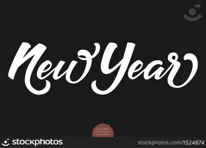 Happy New 2019 Year. Holiday Vector Illustration With Lettering Composition. Elegant modern handwritten winter calligraphy. Typography poster for cards, invitations, posters, banners etc. Happy New 2019 Year. Holiday Vector Illustration With Lettering Composition. Elegant modern handwritten winter calligraphy. Typography poster for cards, invitations, posters, banners etc.