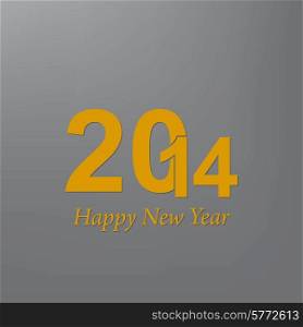 Happy new year 2014 celebration greeting card design.
