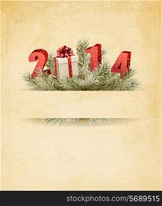 Happy new year 2014! New year design template. Vector illustration.