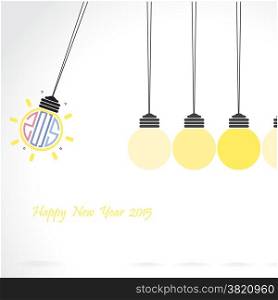 Happy new year 2015 creative greeting card design