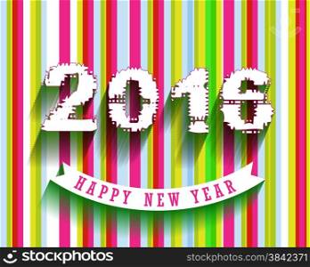 Happy New Year 2016 greeting card