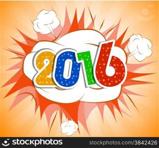 Happy New Year 2016 greeting card