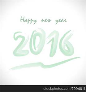 Happy New Year 2016.Greeting card design.Vector illustration for holiday design. Party poster, greeting card, banner or invitation template.