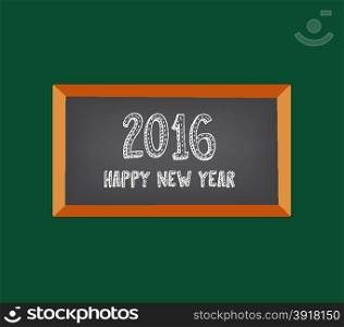 Happy new year 2016 Text design on blackboard