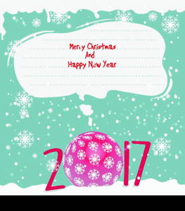 Happy new year 2017 and merry christmas