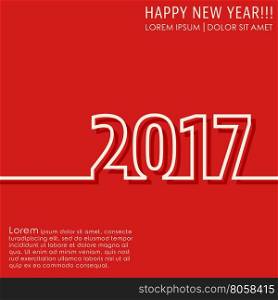 Happy new year 2017 background. Cover brochure, flyer, greeting card template. Vector illustration