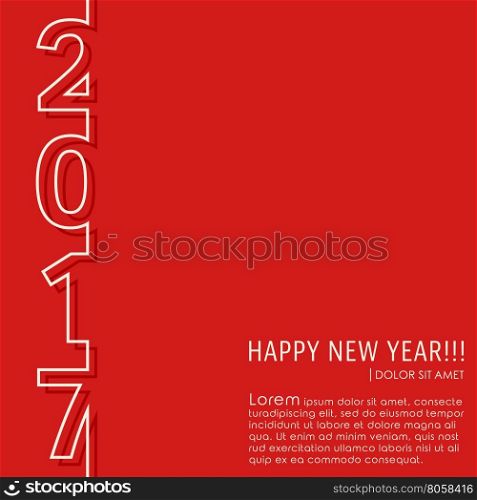 Happy new year 2017 background. Cover brochure, flyer, greeting card template. Vector illustration
