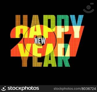 Happy New Year 2017 colorful symbol. Calendar design typography