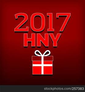 Happy New Year 2017. Greeting card. Vector New Year background illustration