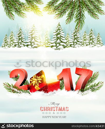 Happy new year 2017! New year design template Vector illustration