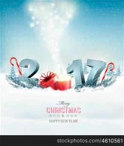 Happy new year 2017! New year design template Vector illustration