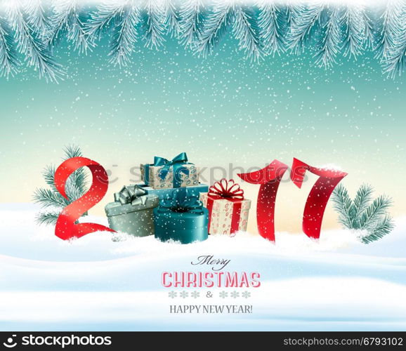 Happy new year 2017! New year design template Vector illustration