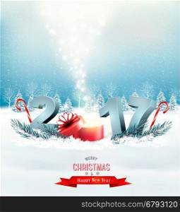 Happy new year 2017! New year design template Vector illustration