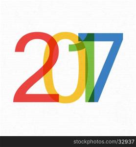 Happy New Year 2017. On white paper. Design element for holiday