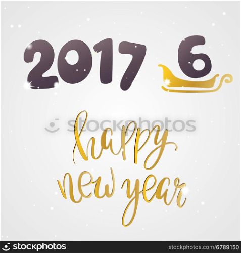 Happy new year 2017 or 2016 Text Design vector. Happy new year 2017 or 2016 Text Design Lettering Calligraphy vector