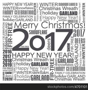 Happy new year 2017 Text Design vector