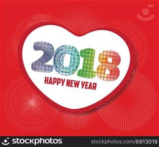 happy new year 2017 with heart greeting
