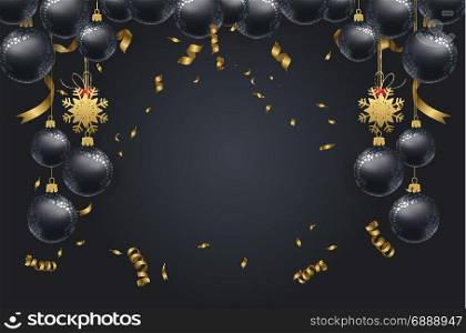 happy new year 2018 background with christmas confetti gold and black colors lace for text 2018
