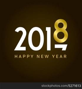 Happy new year 2018 card, movement type. Editable vector design.