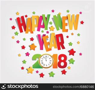 Happy new year 2018 colorful background