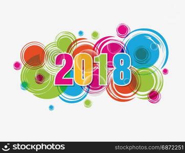 Happy new year 2018 greeting card