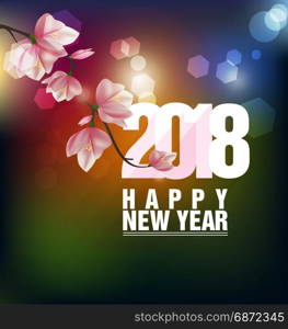 Happy new year 2018 greeting card