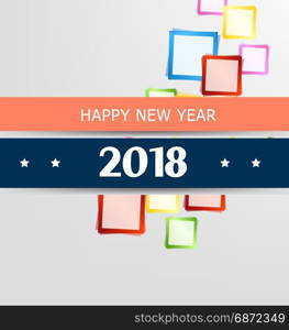 Happy new year 2018 greeting card