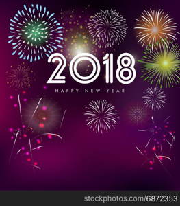 Happy new year 2018 greeting card