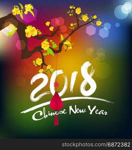 Happy new year 2018 greeting card