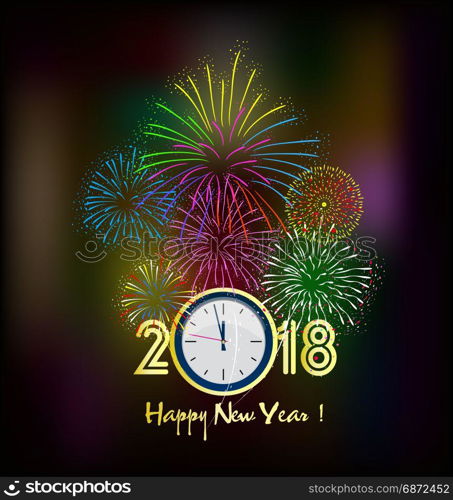 Happy new year 2018 greeting card