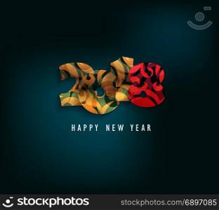 Happy new year 2018 greeting card